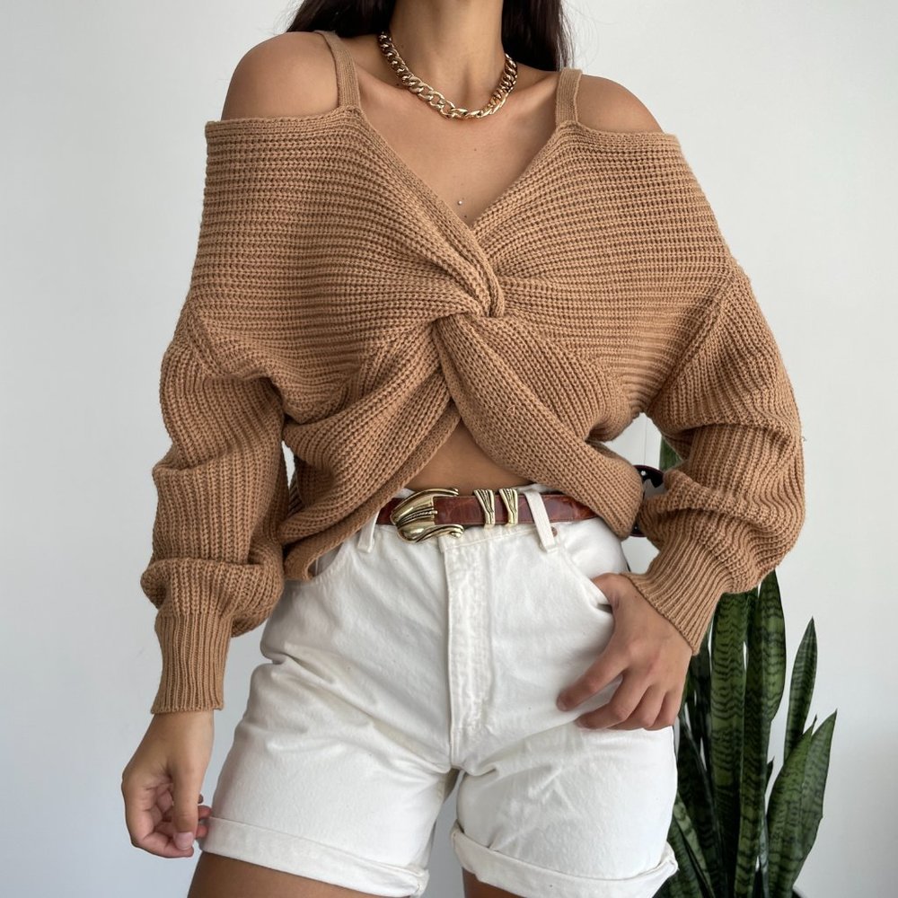 NWT Almost Famous reversible twist knit oversized sweater - Picture 2 of 8